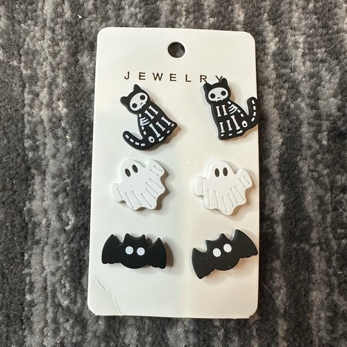 Earrings halloween pack cat - 3,